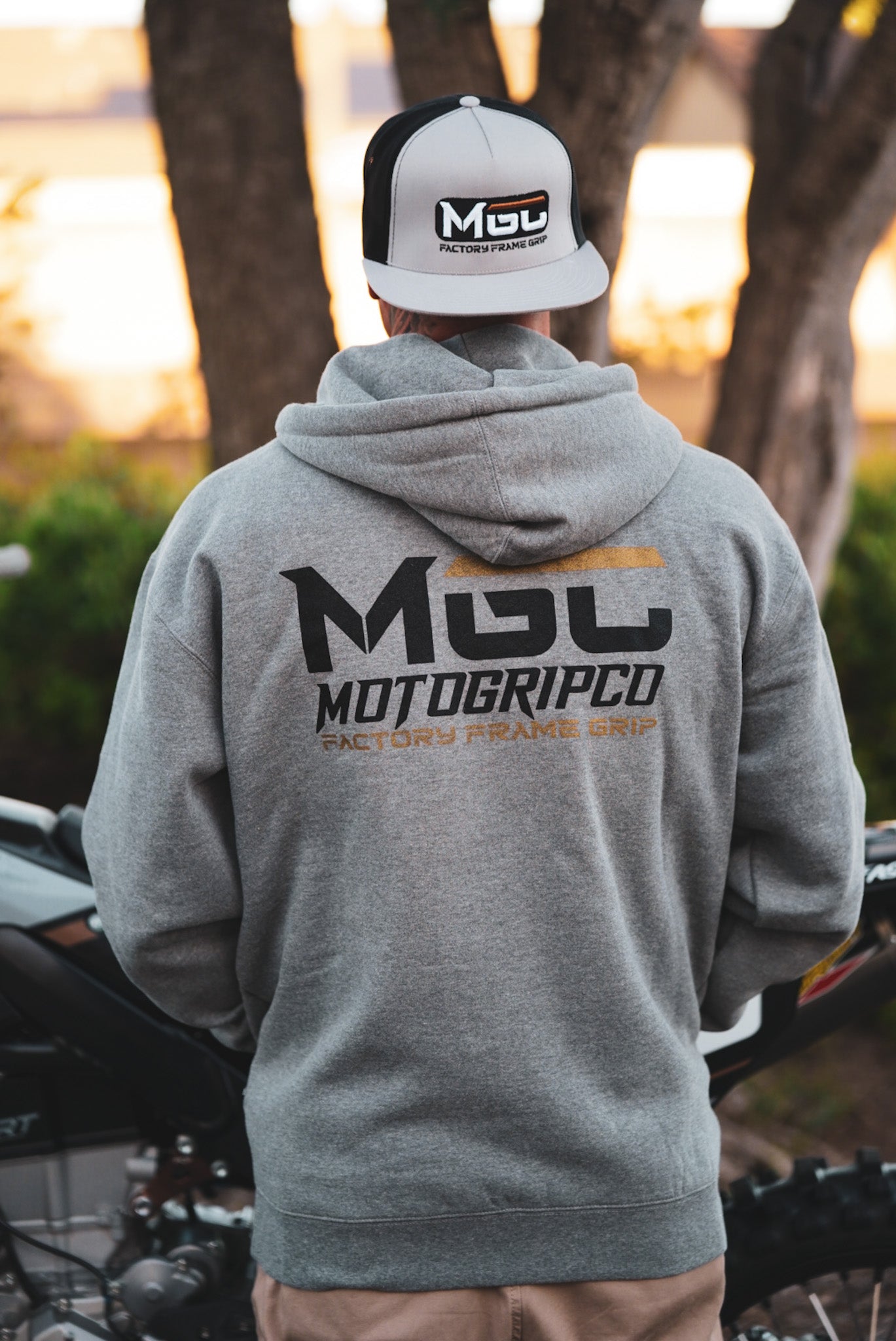 Moto Grip Co.® Heather Grey Zip-up Hoodie